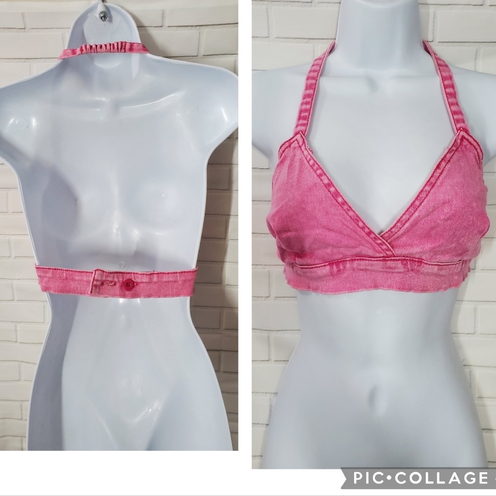 Forever 21 Pink Jeans Retro Style Bralette